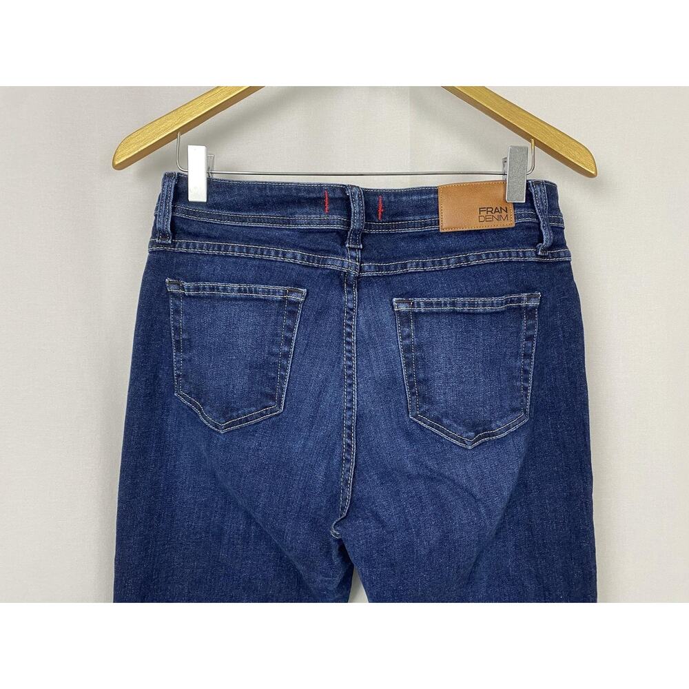 Fran Denim Madison Jeans Womens 30 Dark Wash Mid Rise Straight Stretch 28x31 - Picture 3 of 12